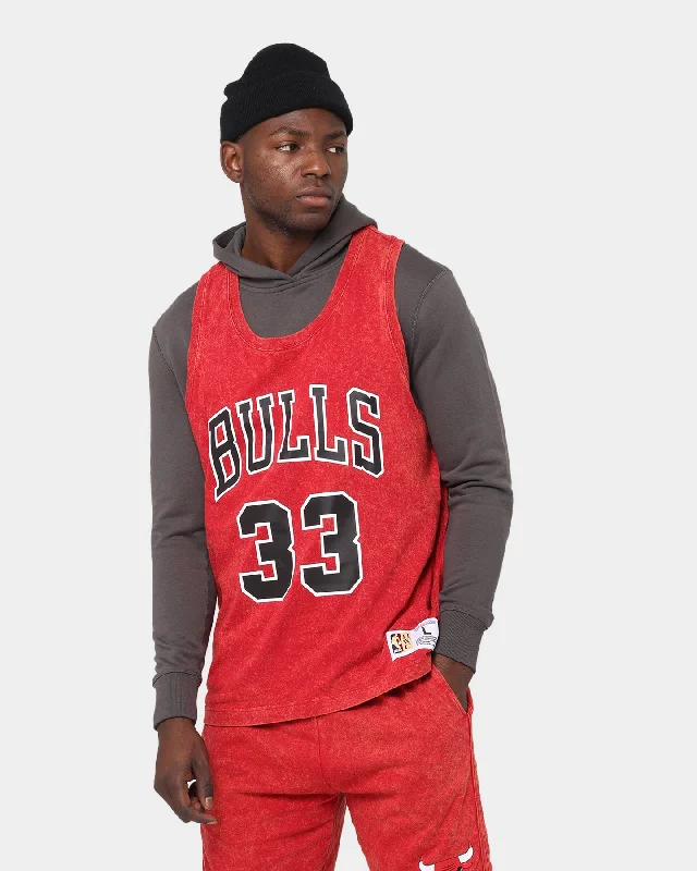 Mitchell & Ness Chicago Bulls Scottie Pippen #33 Quintessential Acid Tank Red lemon yellow tank Mitchell & Ness Chicago Bulls Scottie Pippen #33 Quintessential Acid Tank Red lemon yellow tank