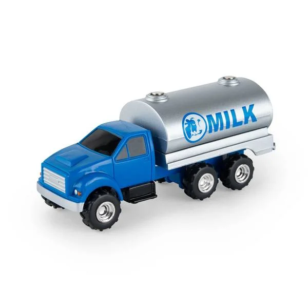 1:64 Collect N Play Milk Tank Truck 47493 long tank top
