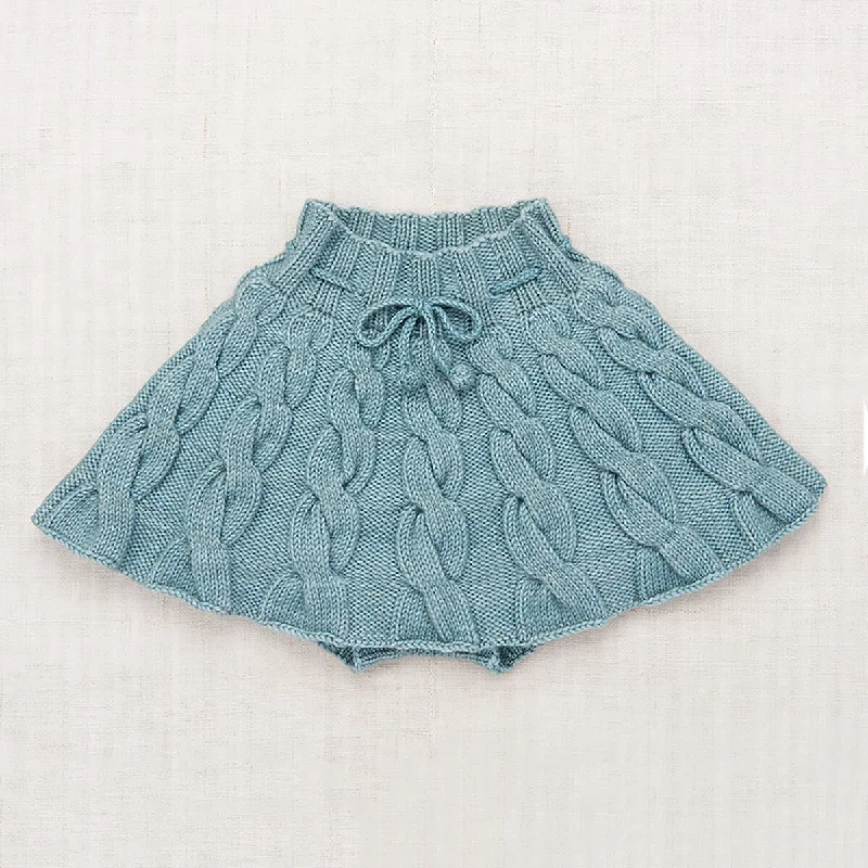 Cable Skating Skirt in Yonder by Misha & Puff wool skirt warm