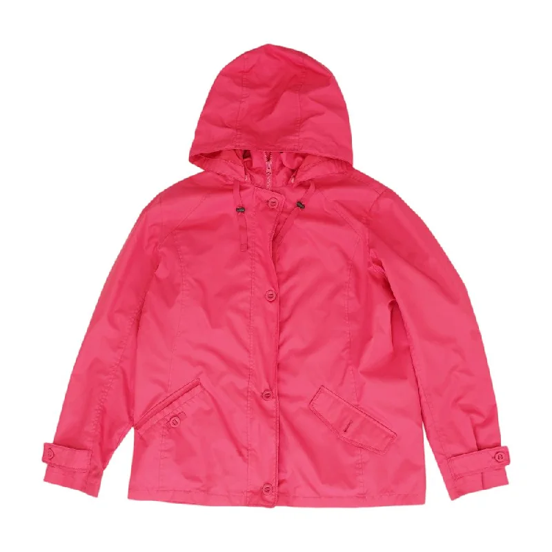 Pink Solid Jacket Collared Jacket Crew Neck Jacket Turtle Neck Jacket