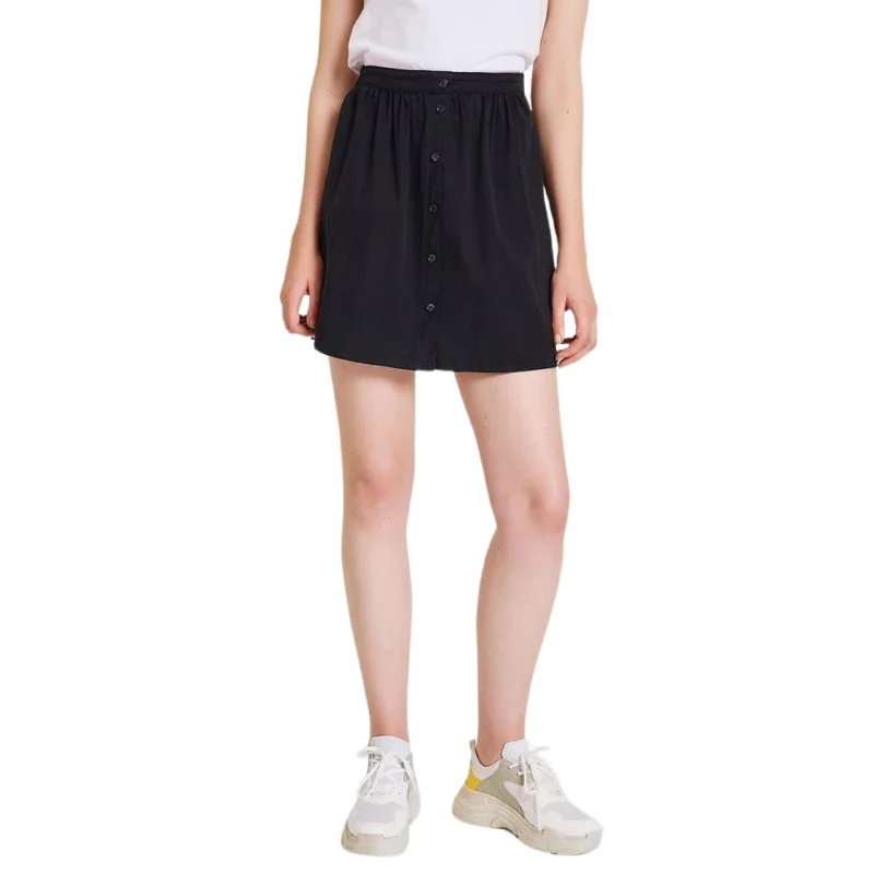 OXXO - Front Buttoned Mini Skirt leather skirt refined
