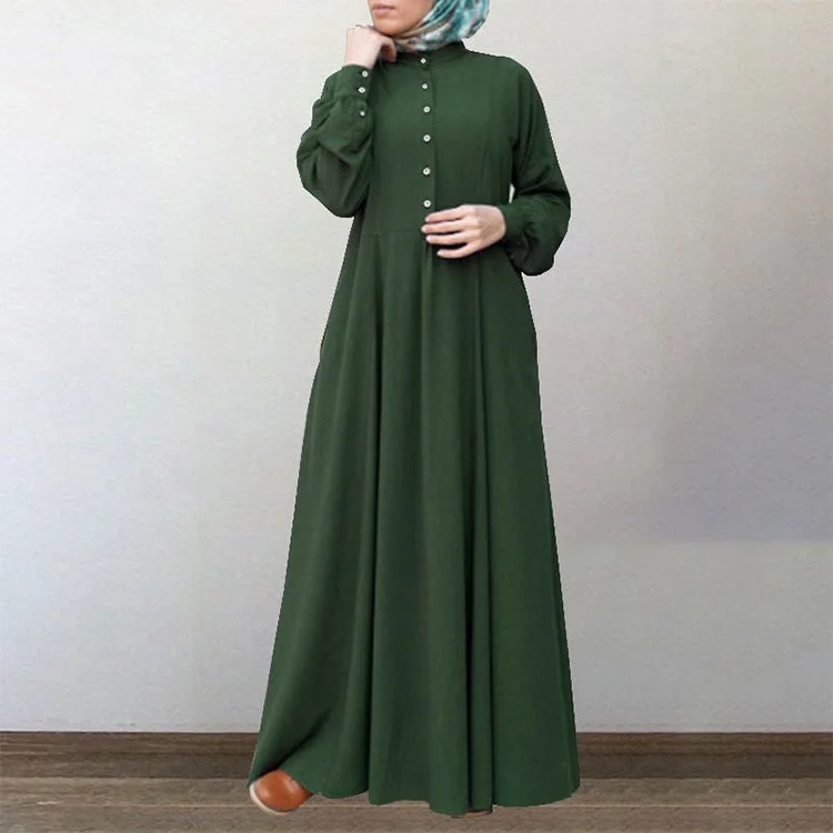 Retro Women's Cardigan Round Neck Large Swing Dress Modern Contemporary chic