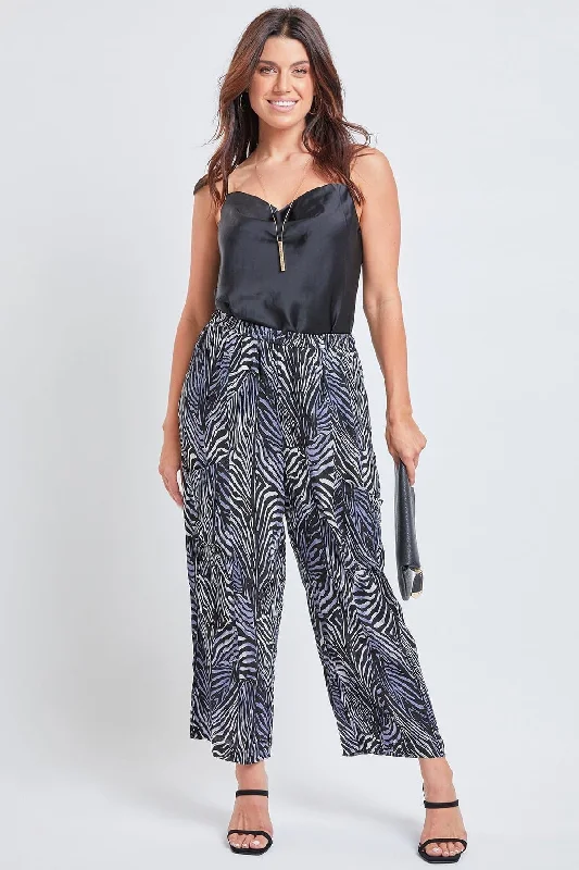Women's Pull-On Relaxed High Rise Pant Trendy Printed Pants