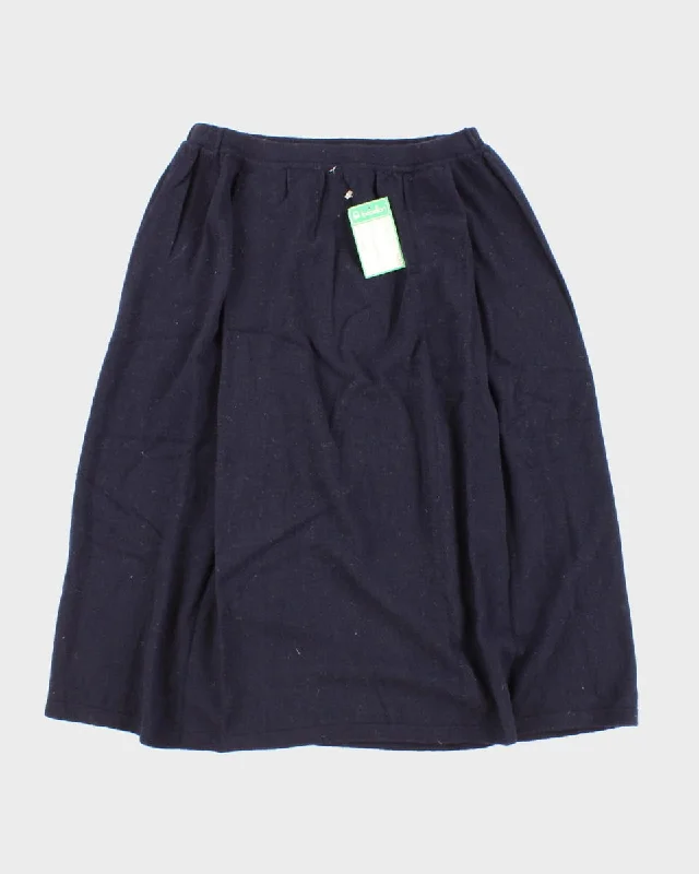 Vintage 70's Benetton Deadstock Pure Wool Knit Skirt - W:30 silk skirt luxurious