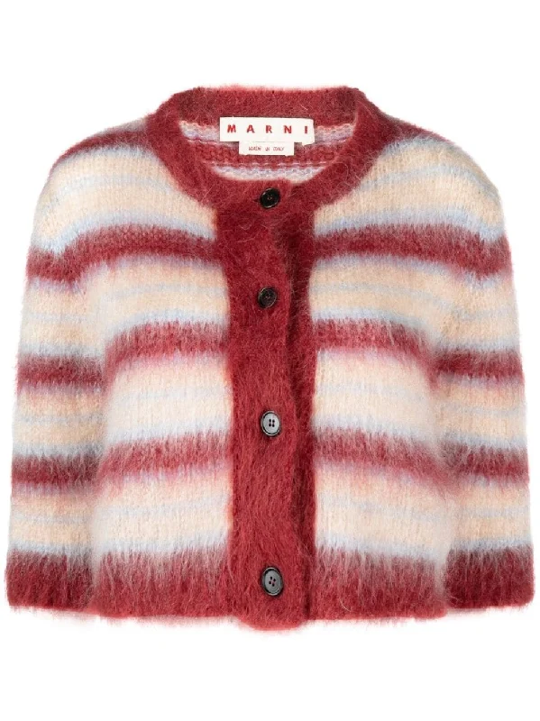 MARNI STRIPED BUTTON-UP CARDIGAN Fitted Slim Tailored