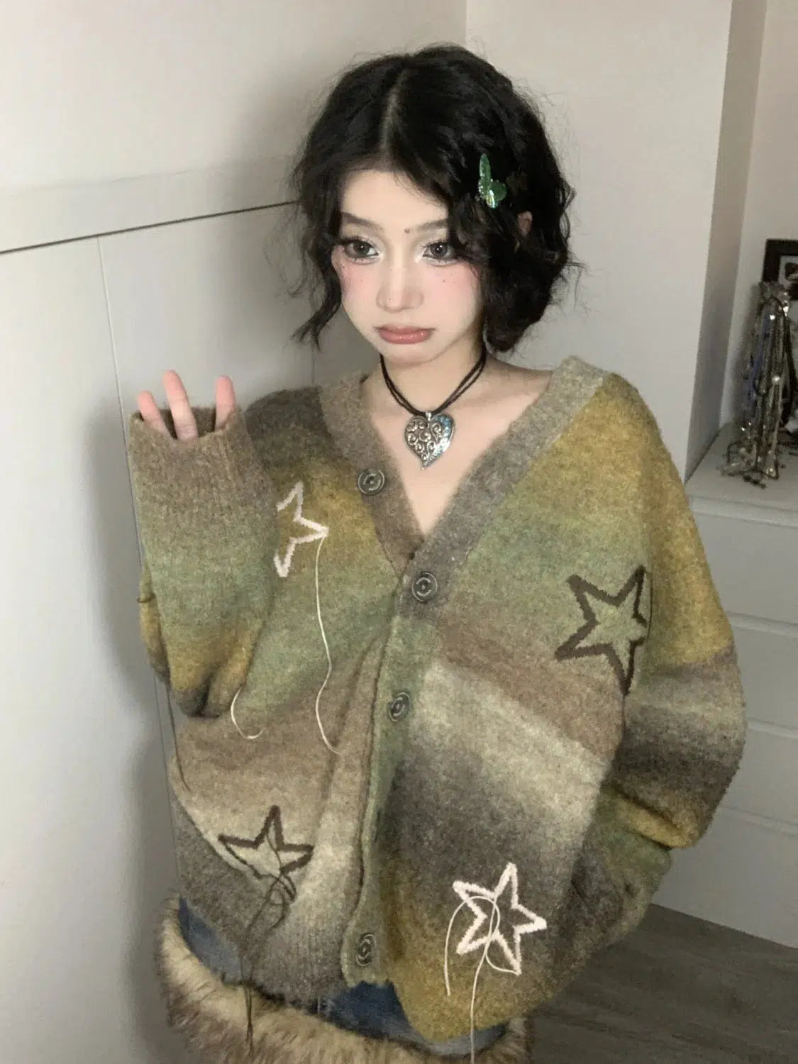 Oversized Cardigan Elegant Classic Vintage