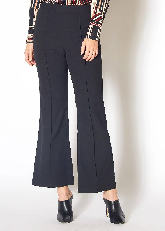 Pleione Women's High Waist Flared Pants in Black Comfortable Jogger Trousers