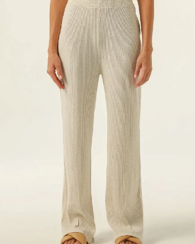 Nude Lounge Ribbed Pant Classic Straight-Leg Pants