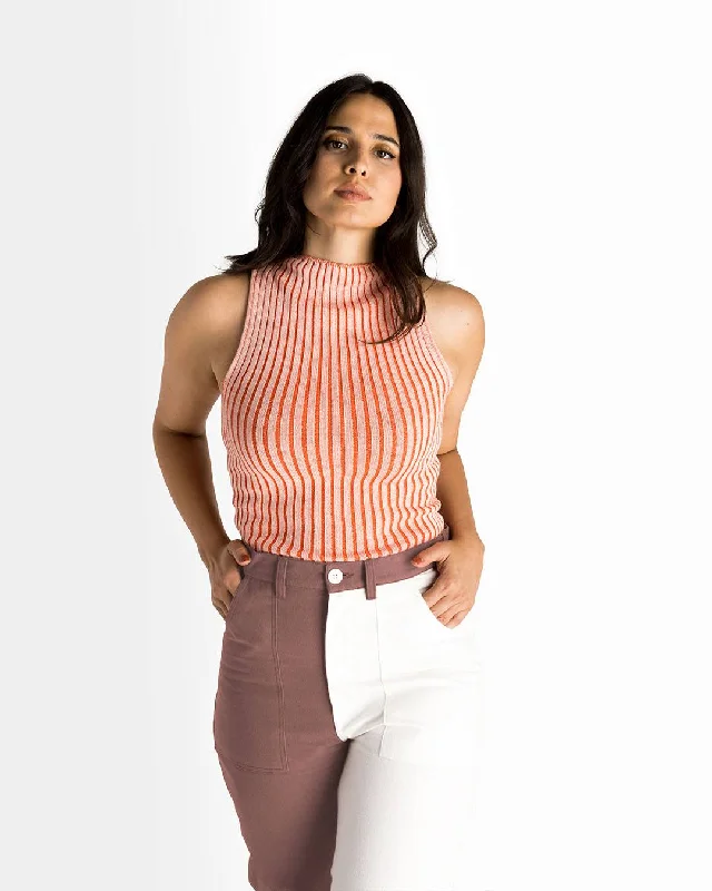Mock Neck Tank (Tangerine) activewear tank top