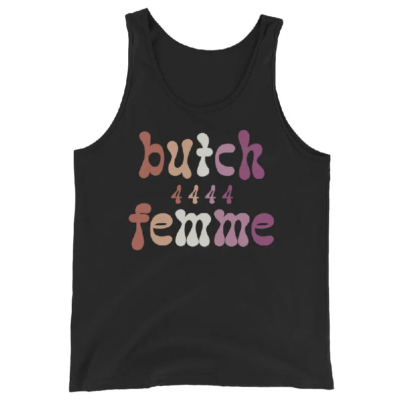 Butch 4 Femme Retro Lesbian Tank Top navy tank top