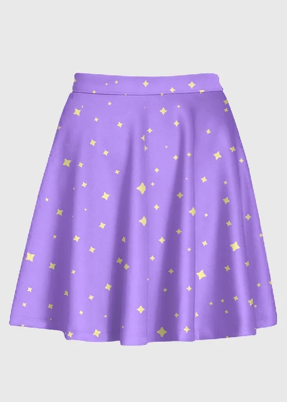 Kawaii Magical Star Purple Skirt zip skirt side