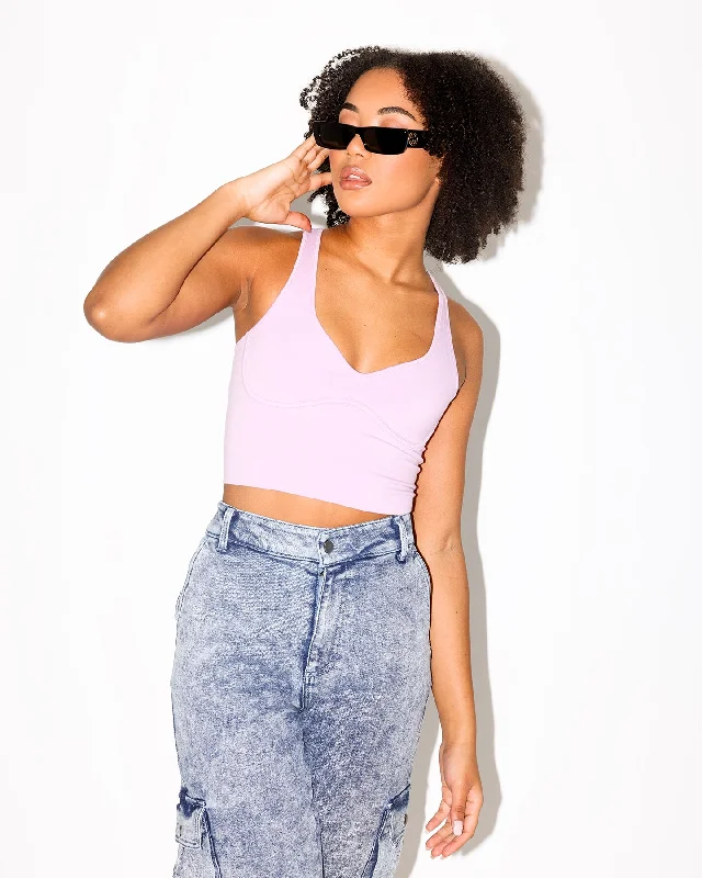 EN ES Women's Defined Contour Tank Lilac lightweight tank top