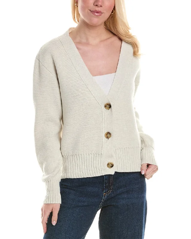 Oscar de la Renta Wool Cardigan Denim Fabric Leather Fabric Suede Fabric