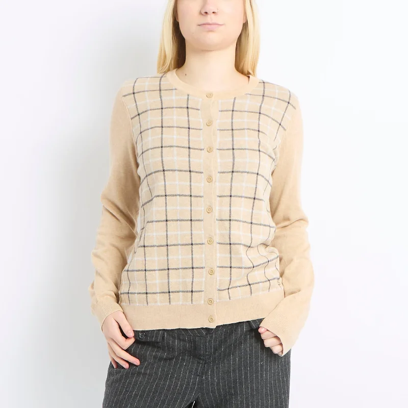 Tommy Hilfiger Button Cardigan - UK 10 Cable Knit Ribbed Knit Lace Knit