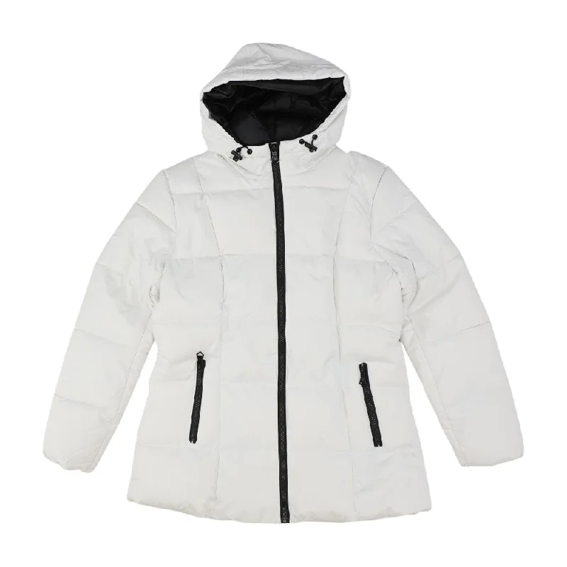 White Solid Puffer Jacket Chenille Fabric Brocade Fabric Lace Fabric