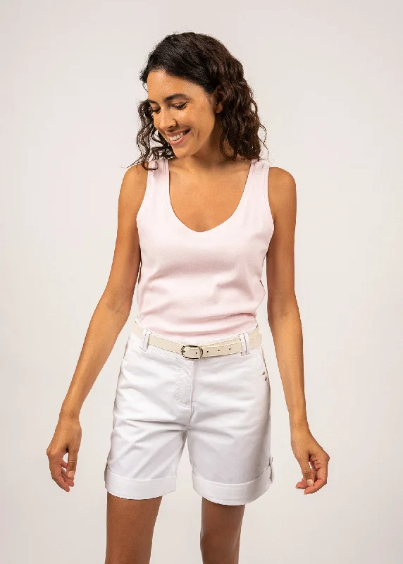 BASTIA III - Cotton Tank Top | Slim Fit (PALE PINK) stretchy tank top