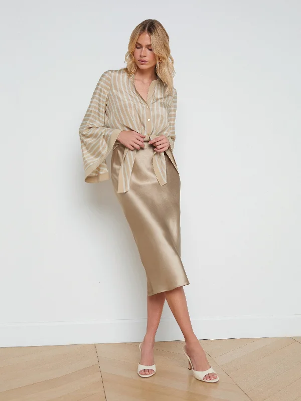 Perin Silk Midi Skirt chiffon skirt floaty