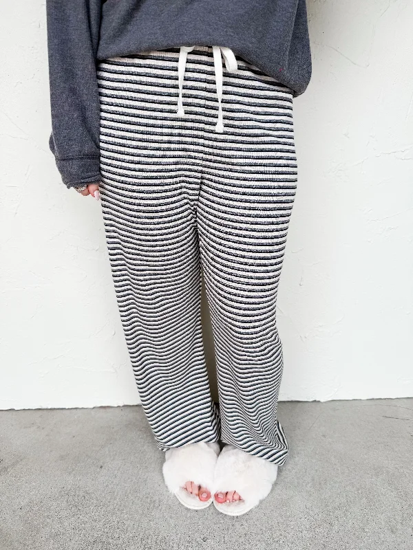 [Z Supply] Lounger Stripe Pant-Light Oatmeal Heather High-Waist Jogger Pants