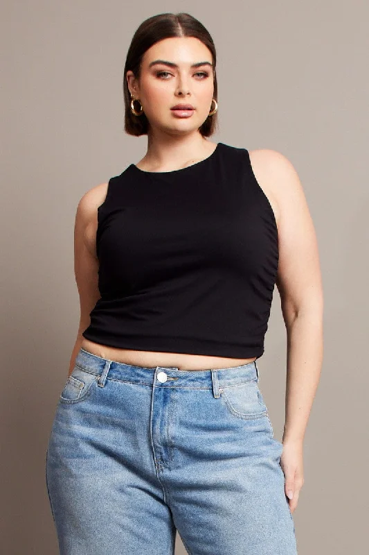 Black Tank Top Crew Neck Supersoft yoga tank top