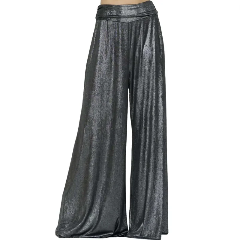 Gunmetal Metallic Palazzo Pants CLEARANCE FINAL SALE Classic Chino Pants