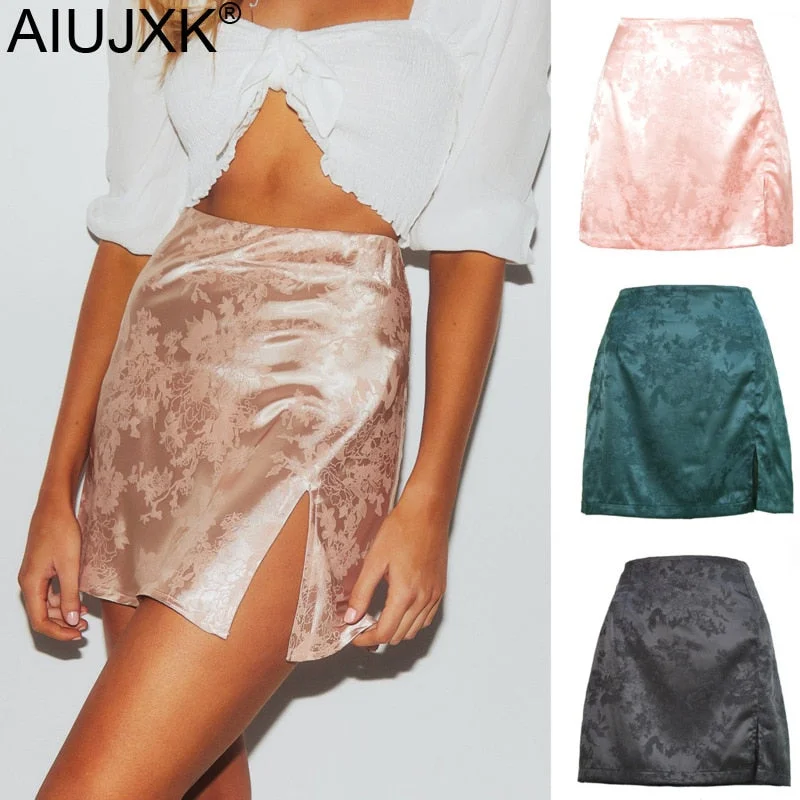 Satin Skirt spandex blend skirt