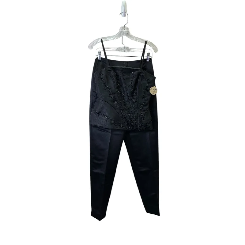 Pants Set 2Pc By Harbor Nites In Black, Size:4 Casual Yoga Pants