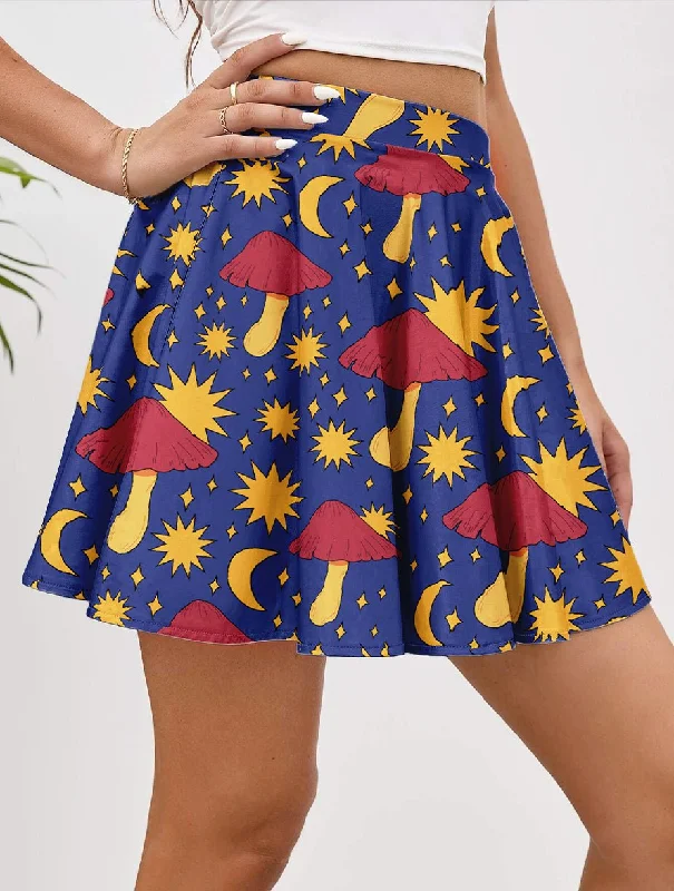 Mushroom Cosmos Skirt corduroy skirt durable