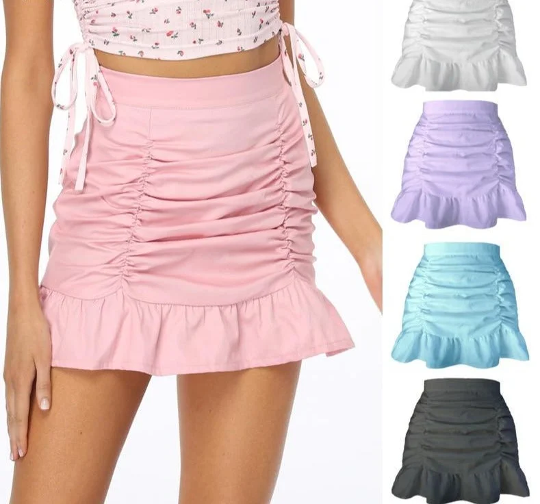 Ruffle Skirt slim fit skirt
