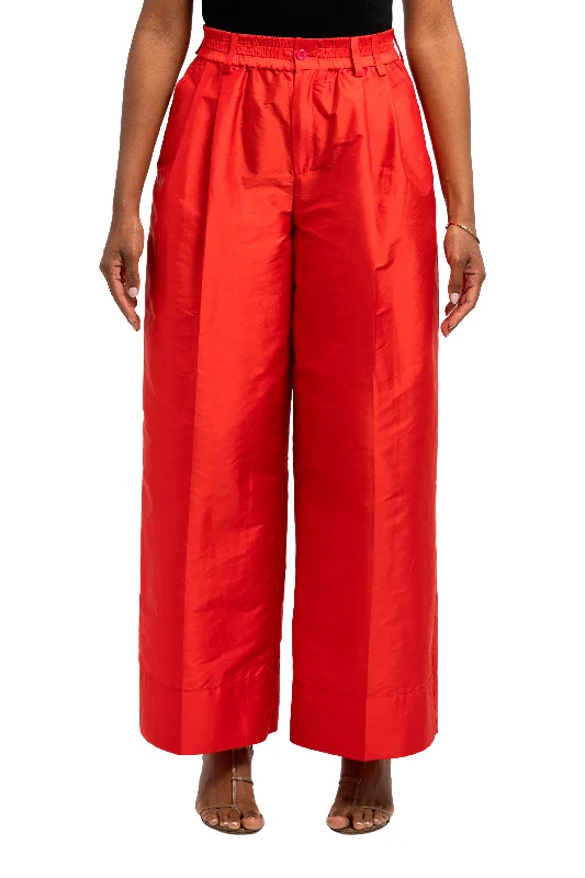 Silk Jumbo Pants Formal Wide-Leg Pants