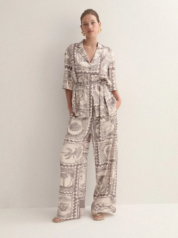 BERMUDA POST PANT Trendy Wide-Leg Pants