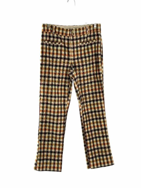 Anthropologie Size 4 Cream Brown Corduroy Pants Casual Yoga Pants