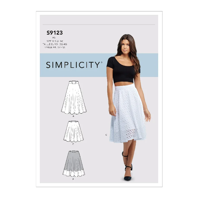 Simplicity Pattern 9123 Misses' Skirts high slit skirt