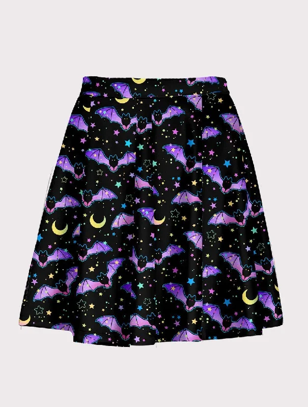 Spooky Cute Bat Flare Skirt corduroy skirt cozy