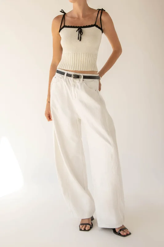 CONTRAST STITCH KNIT TANK lightweight tank top
