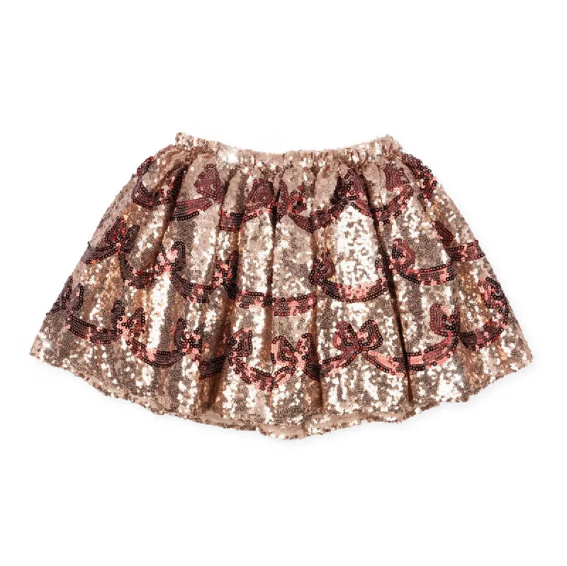 Starla Bow Wow Skirt in Gold Blush by Konges Slojd leather skirt sleek