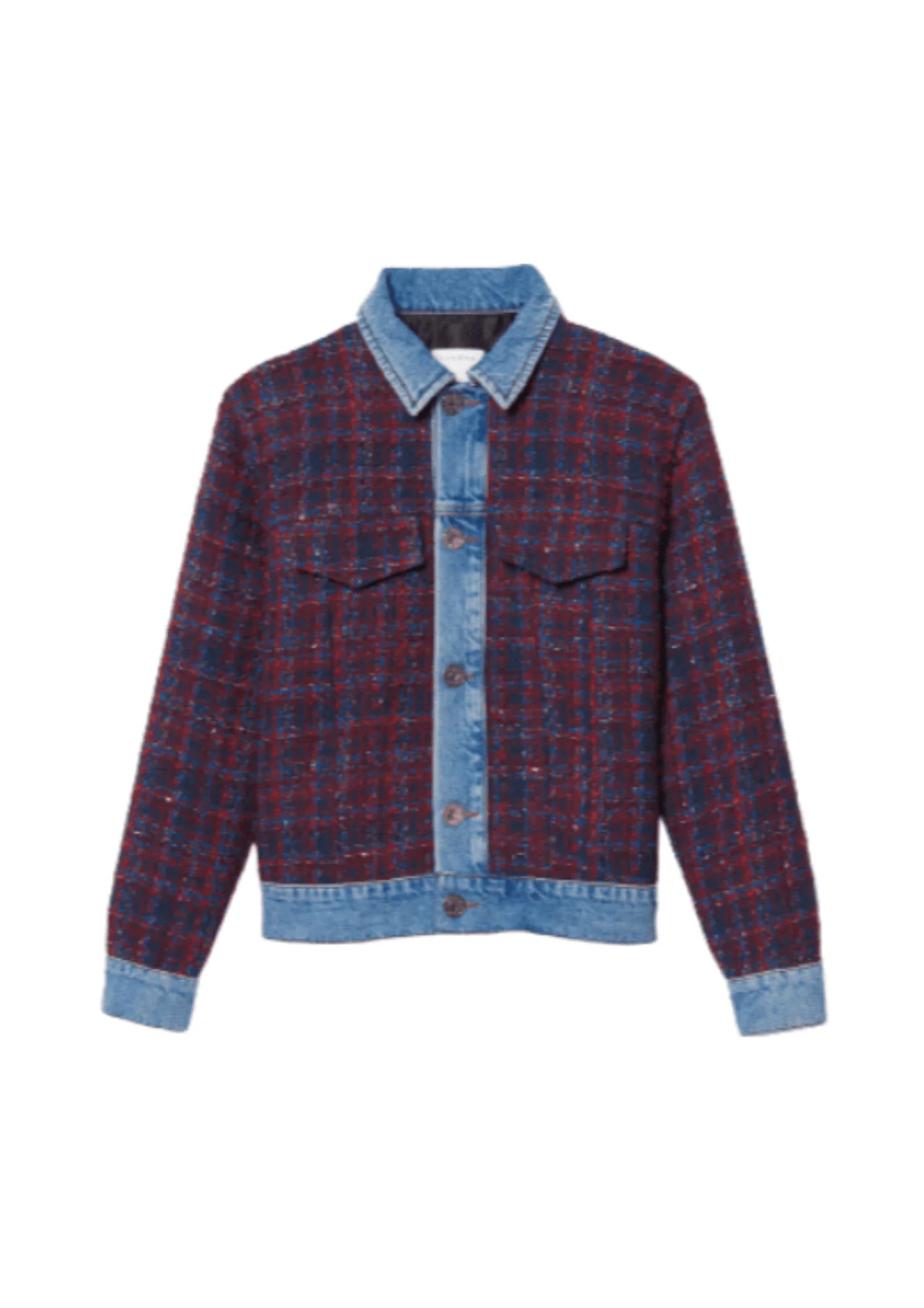 DENIM TWEED JACKET Satin Jacket Silk Jacket Chiffon Jacket