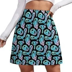 Womens Trippy Cartoon Short skirt cashmere skirt plush