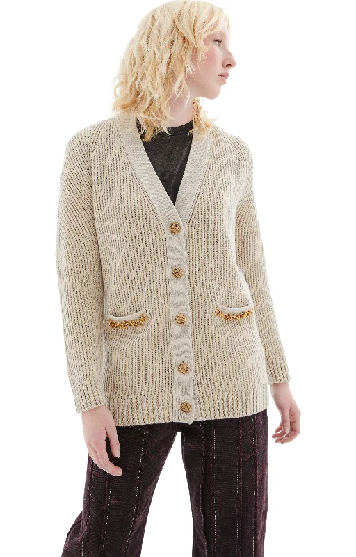Journey Cardigan (Gold) Zippered Front Buttoned Front Snap Front