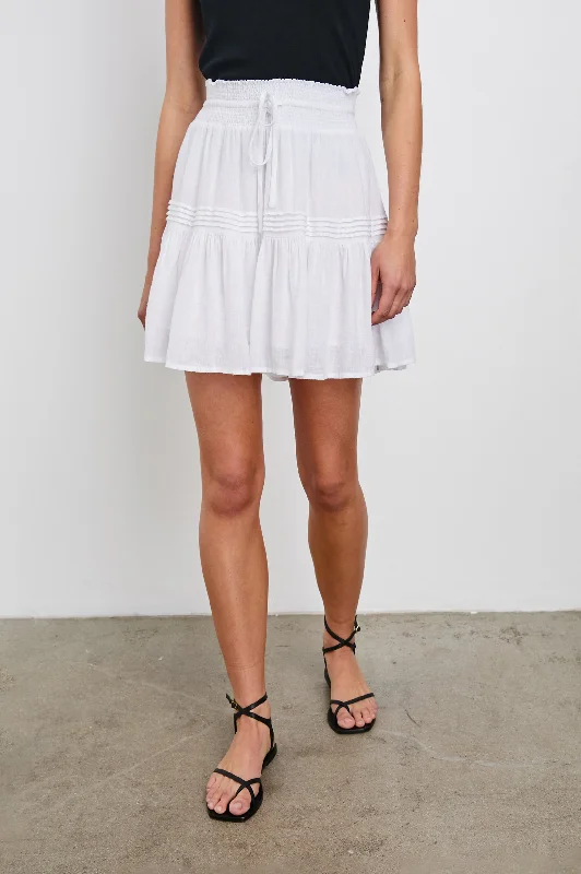 LUCIE SKIRT - WHITE linen skirt natural