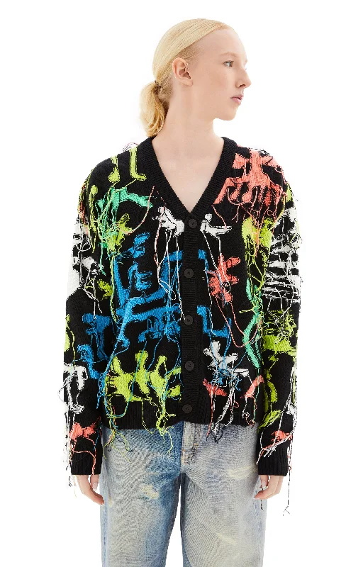 Guddle Cardigan (Block Multi) Bright Pastel Dark