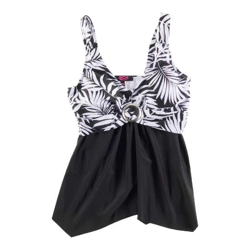 ACX Active Women's Festival Tankini, Black and White Classic Sporty Swimsuit