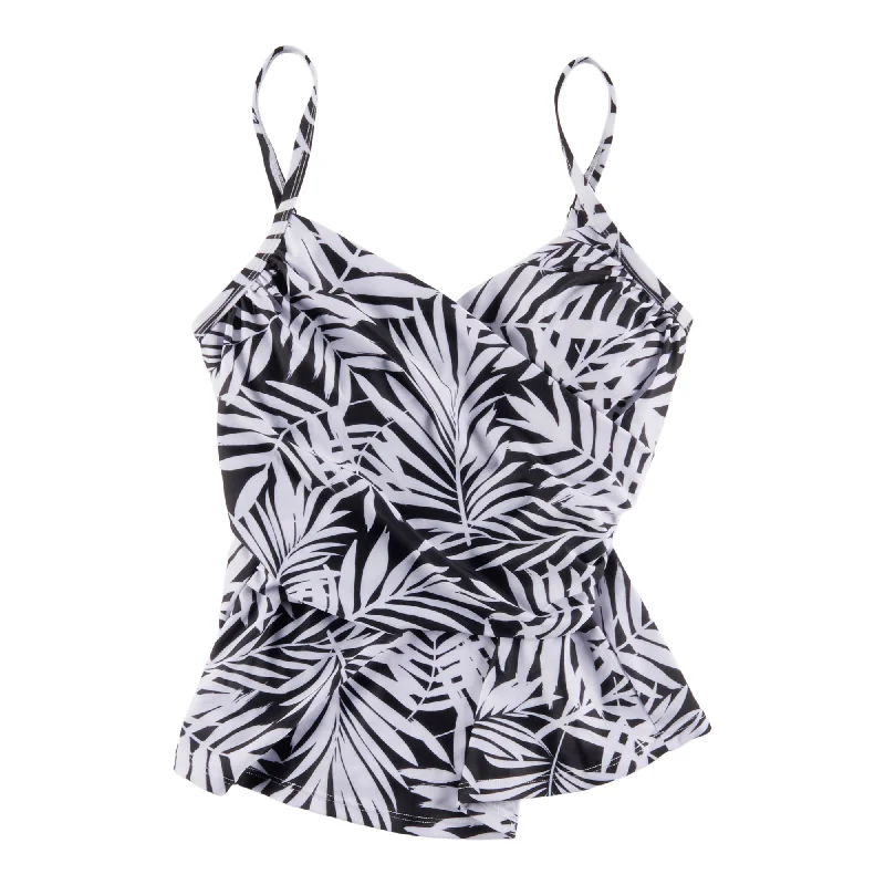 ACX Active Women's Festival Tankini, Black and White Adjustable Strap Swimsuit