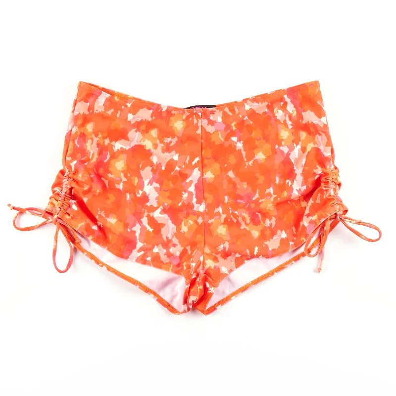 ACX Active Women's Marble Printed Swim Shorts Strappy Back Bikini
