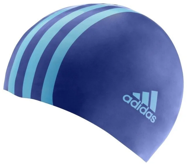 Silicone 3-Stripes Swim Cap Retro Swimwear Style