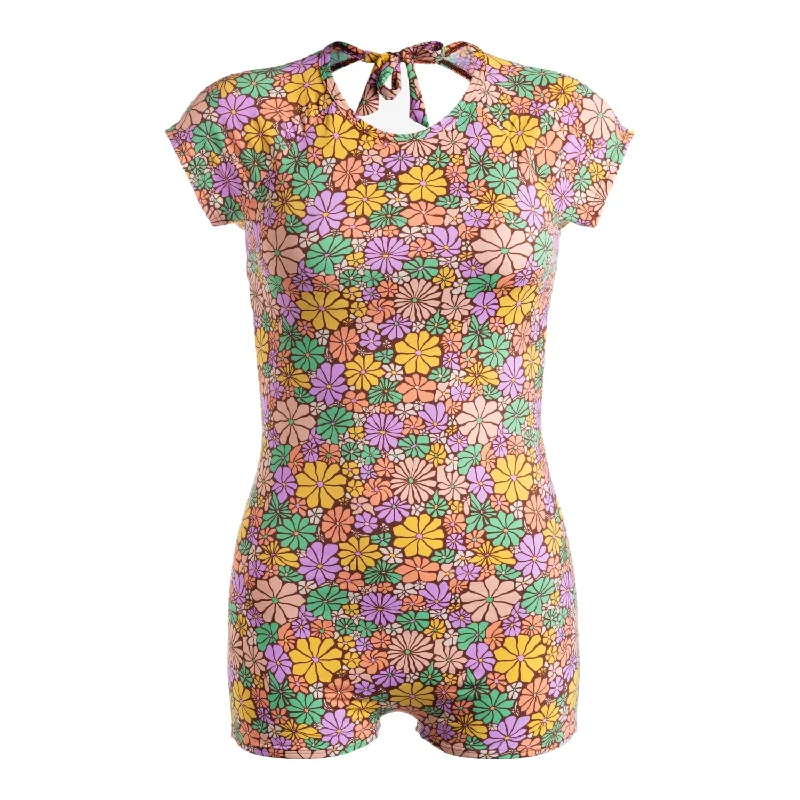 Roxy All About Sol - Short Sleeve One-Piece Swimsuit Sporty Racerback Swimsuit