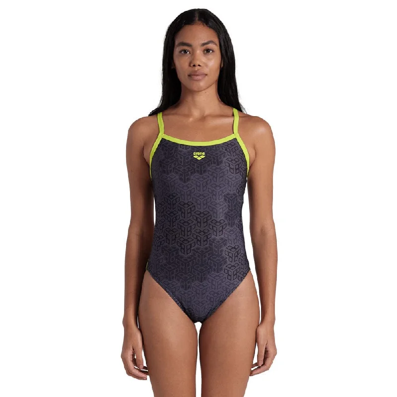 Arena Camo Kikko Challenge Back Ladies Swimsuit - Green/Multi Crisscross Back Swimsuit Arena Camo Kikko Challenge Back Ladies Swimsuit - Green/Multi Crisscross Back Swimsuit