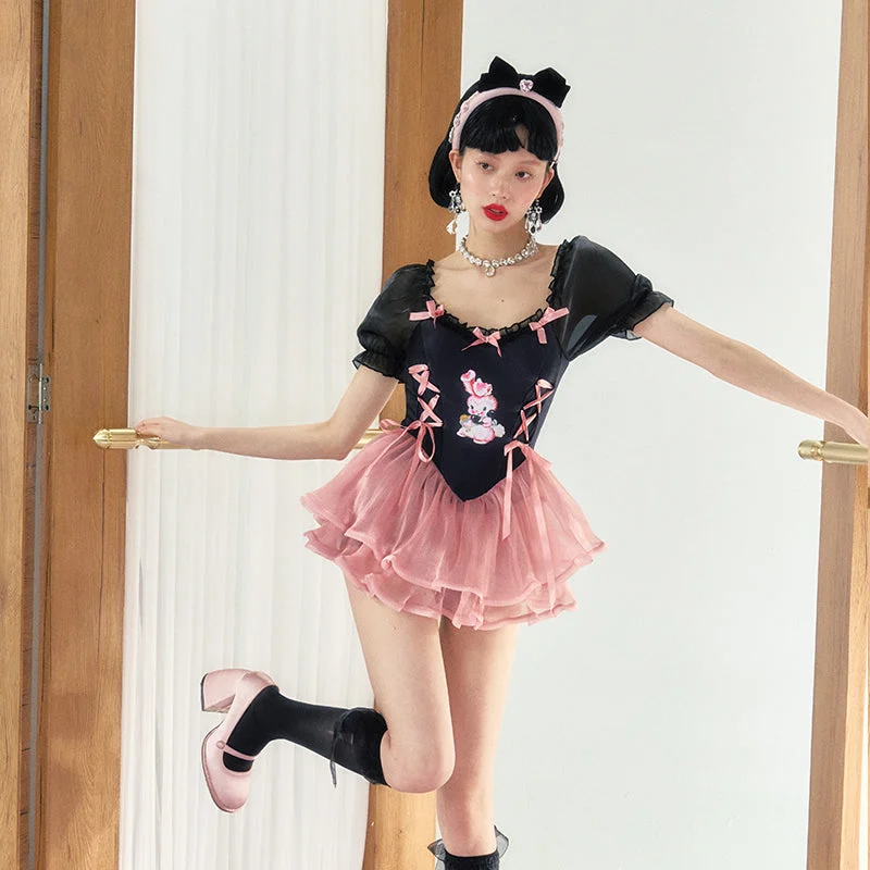 cartoon one piece swimsuit yv50504 Swimsuit with Skirt