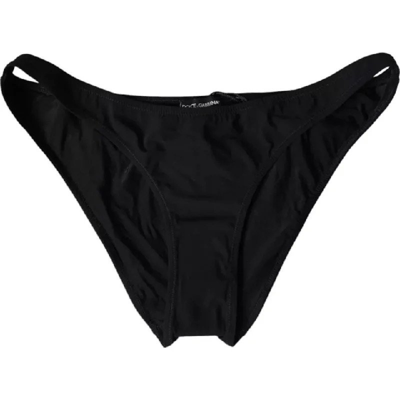 Dolce & Gabbana Black Nylon Swimwear Beachwear Bottom Bikini Casual Swim Dress