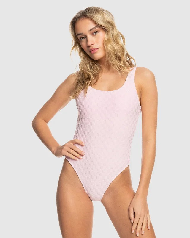 Womens Happy Terry One Piece One Piece Swim Crisscross Back Swimsuit