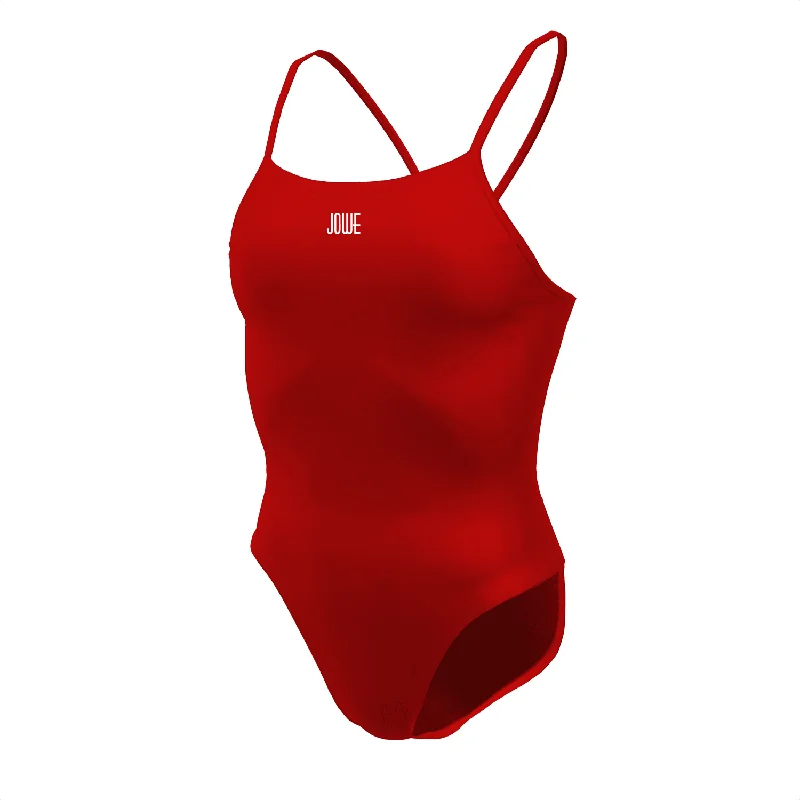 Jowe Women's Tie-Back Swimsuit - Red Pepper Classic Sporty Swimsuit